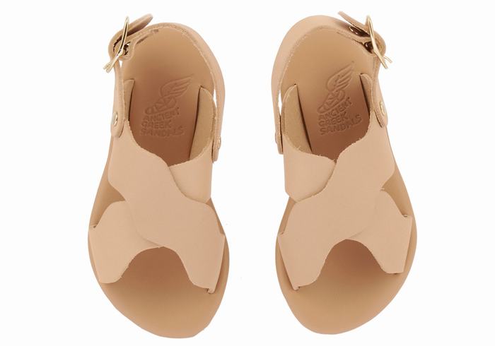 Ancient Greek Sandals Little Atokos Soft Kids' Casual Sandals Beige | OXB1483ID