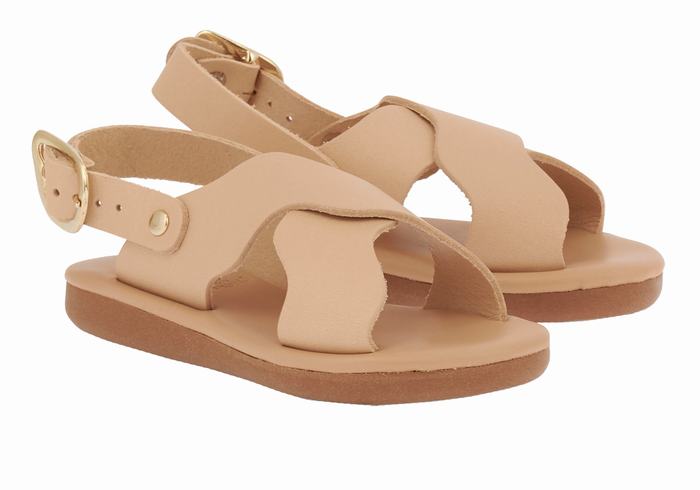 Ancient Greek Sandals Little Atokos Soft Kids' Casual Sandals Beige | OXB1483ID