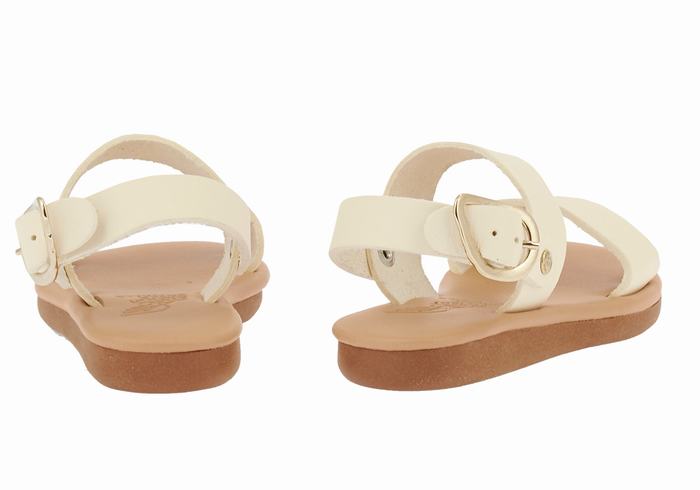 Ancient Greek Sandals Little Calamos Soft Kids' Casual Sandals White | KMV5594FI