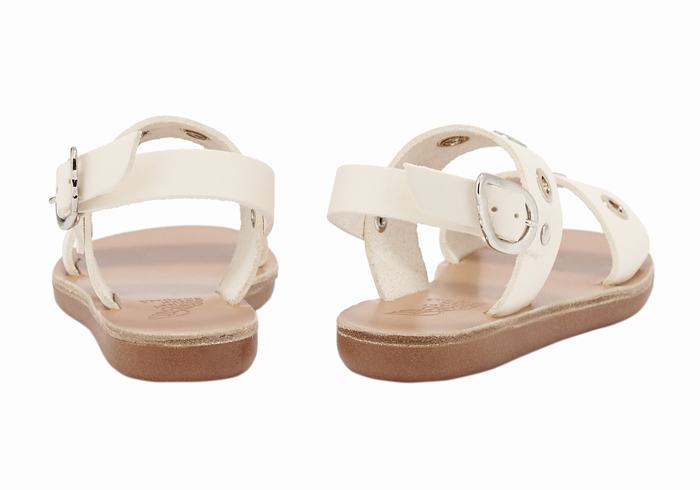 Ancient Greek Sandals Little Clio Eyelets Soft Kids' Casual Sandals White | GQX9312IB