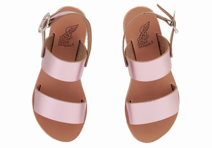 Ancient Greek Sandals Little Clio Soft Kids' Casual Sandals Pink | LMQ7012UP