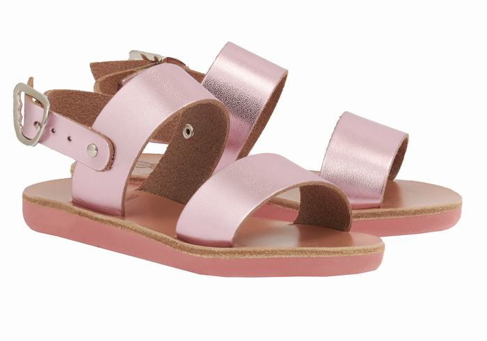 Ancient Greek Sandals Little Clio Soft Kids' Casual Sandals Pink | LMQ7012UP