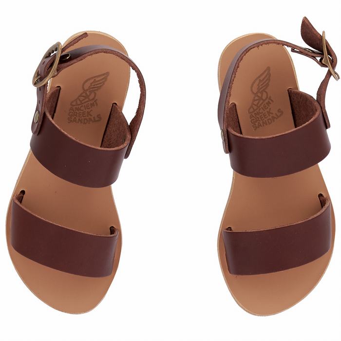 Ancient Greek Sandals Little Clio Soft Kids' Casual Sandals Coffee | ZHB6922SC