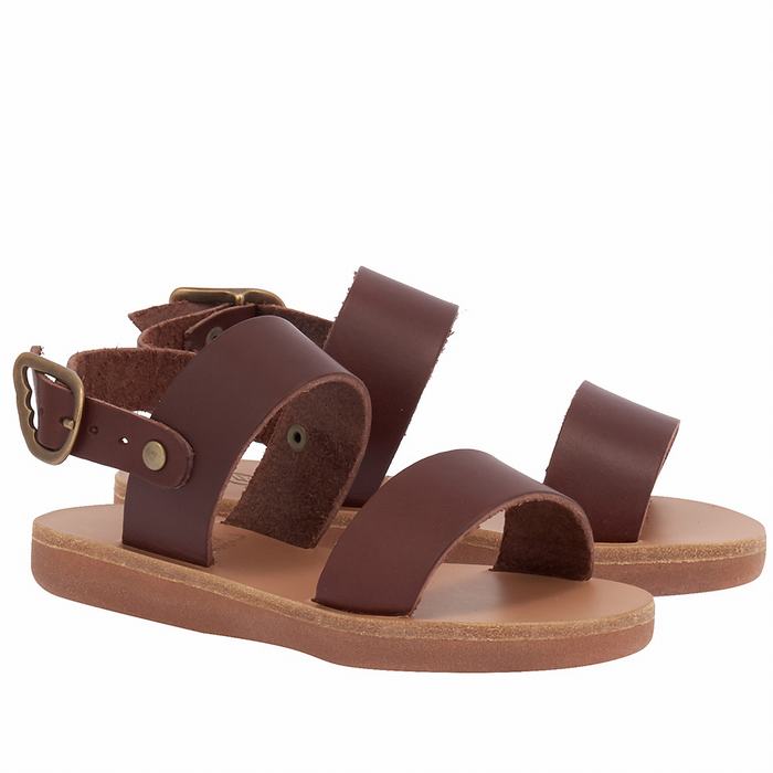 Ancient Greek Sandals Little Clio Soft Kids' Casual Sandals Coffee | ZHB6922SC