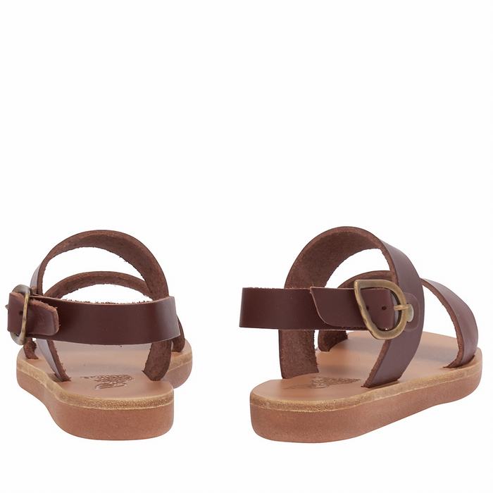 Ancient Greek Sandals Little Clio Soft Kids' Casual Sandals Coffee | ZHB6922SC