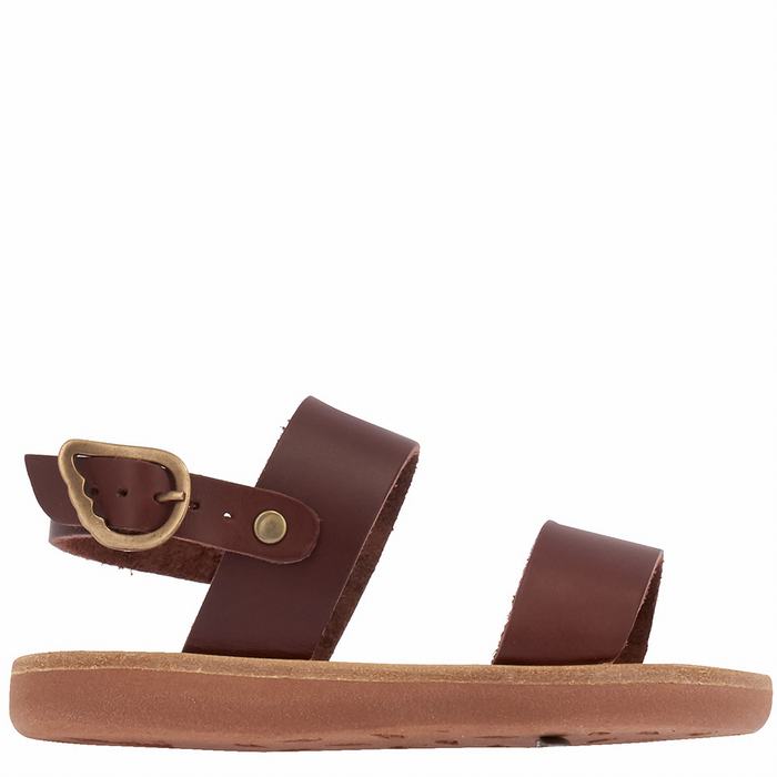 Ancient Greek Sandals Little Clio Soft Kids\' Casual Sandals Coffee | ZHB6922SC