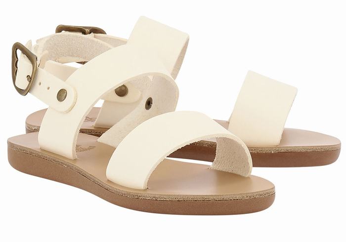 Ancient Greek Sandals Little Clio Soft Kids' Casual Sandals White | RSU6369FF