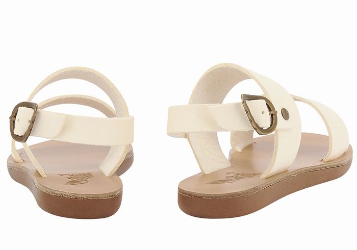 Ancient Greek Sandals Little Clio Soft Kids' Casual Sandals White | RSU6369FF