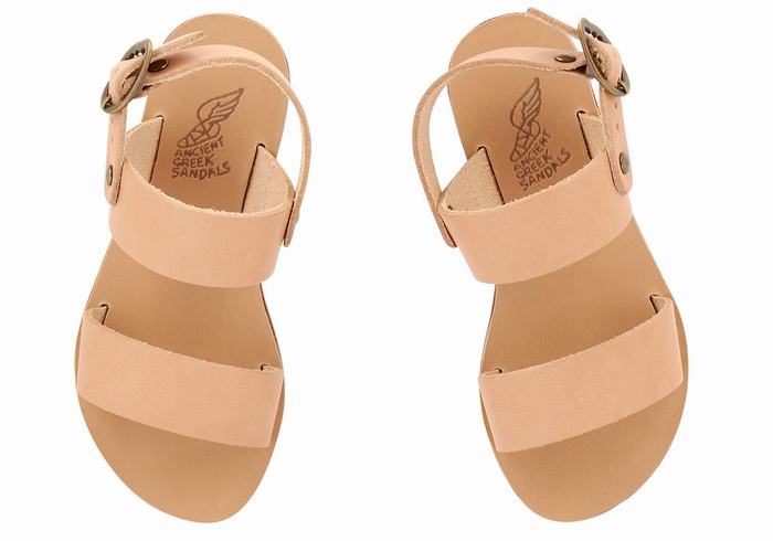 Ancient Greek Sandals Little Clio Soft Kids' Casual Sandals Beige | GKQ8615XR