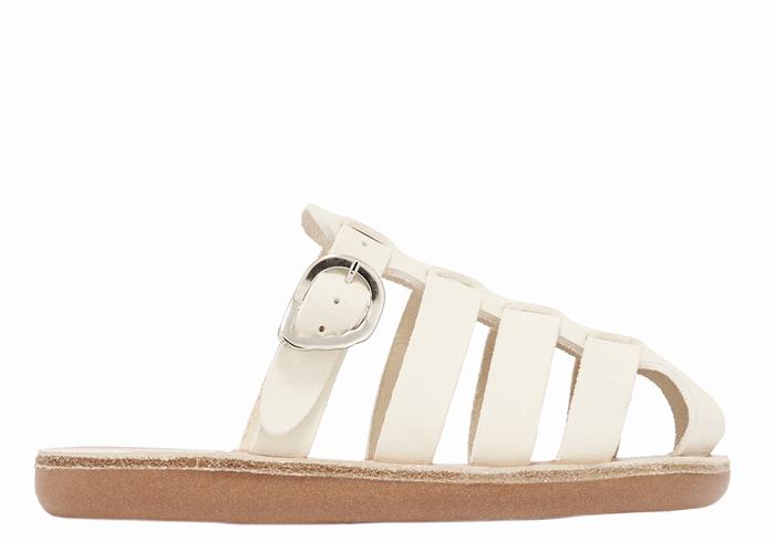 Ancient Greek Sandals Little Cosmia Soft Kids\' Fisherman Sandals White | PRG3937FQ