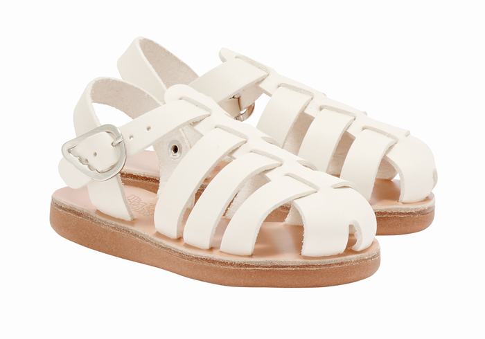 Ancient Greek Sandals Little Ektoras Soft Kids' Fisherman Sandals White | GBS6658DI