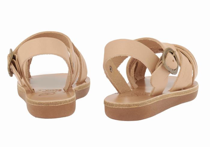 Ancient Greek Sandals Little Electra Soft Kids' Flat Sandals Beige | IIA217II