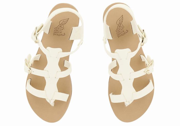 Ancient Greek Sandals Little Grace Kelly Soft Kids' Flat Sandals White | KXA868II