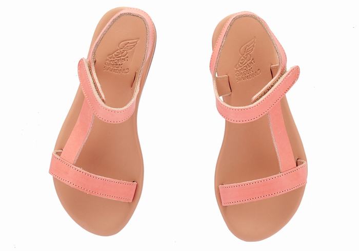 Ancient Greek Sandals Little Iasonas Soft Kids' Casual Sandals Pink | EIM10094JK