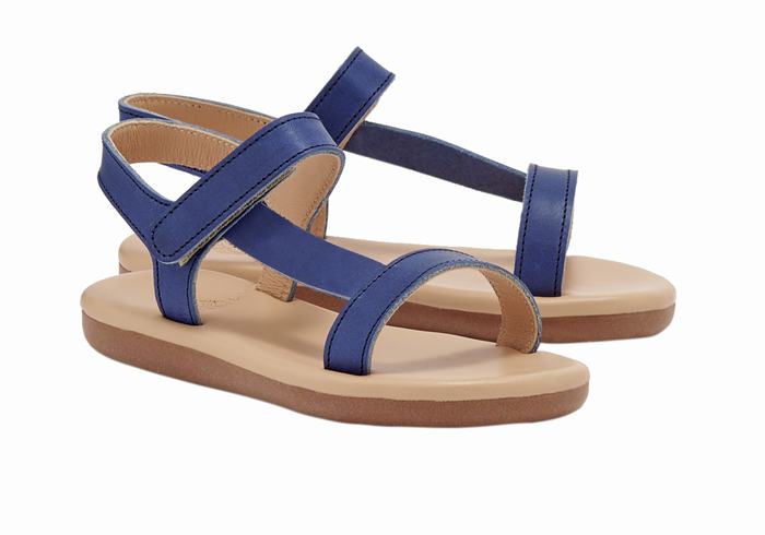 Ancient Greek Sandals Little Iasonas Soft Kids' Casual Sandals Dark Blue | VAP7276II