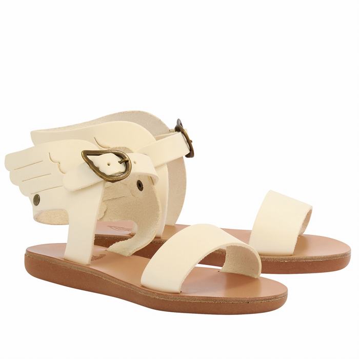 Ancient Greek Sandals Little Ikaria Soft Kids' Casual Sandals White | ZND6283OQ