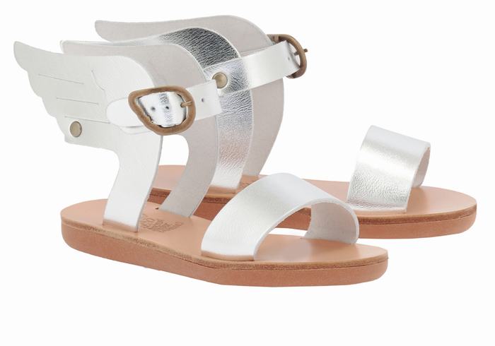 Ancient Greek Sandals Little Ikaria Soft Kids' Casual Sandals Silver | ZYW2155KW