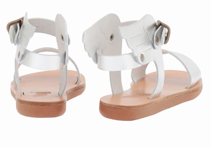 Ancient Greek Sandals Little Ikaria Soft Kids' Casual Sandals Silver | ZYW2155KW