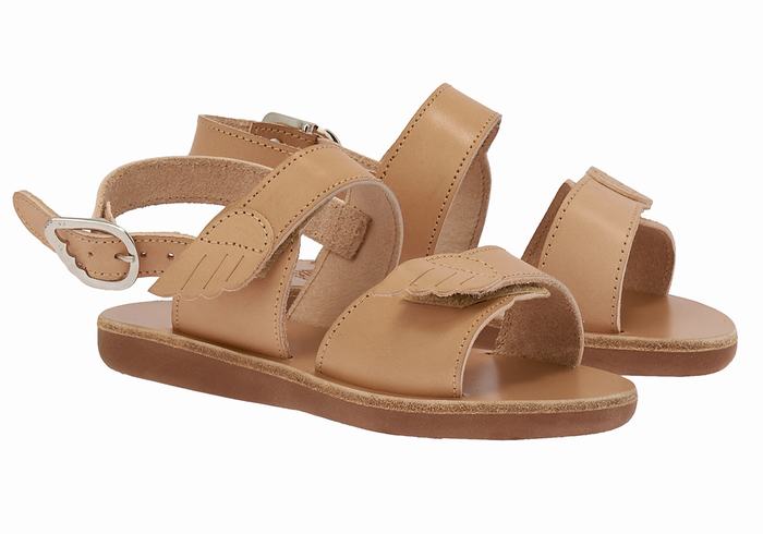 Ancient Greek Sandals Little Iliada Soft Kids' Casual Sandals Beige | WXH9036TL