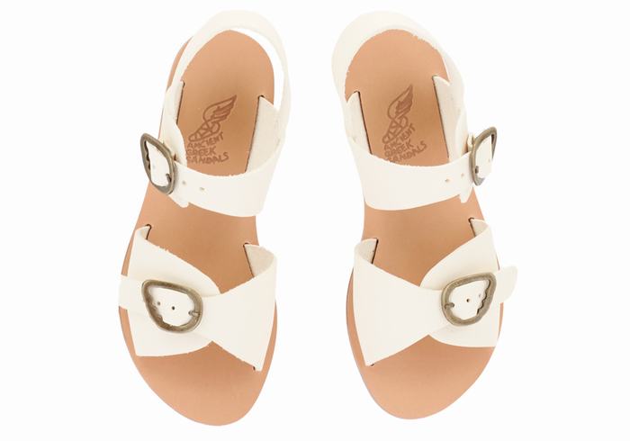 Ancient Greek Sandals Little Irini Soft Kids' Casual Sandals White | BZP3737PY