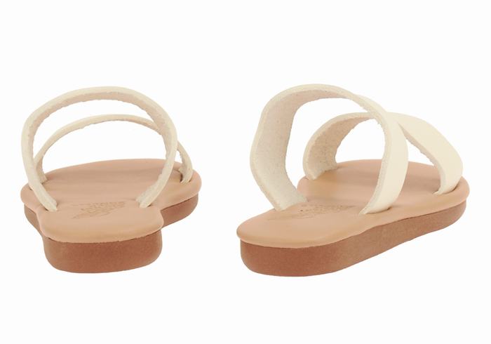 Ancient Greek Sandals Little Kastos Soft Kids' Slide Sandals White | NPR8546KI