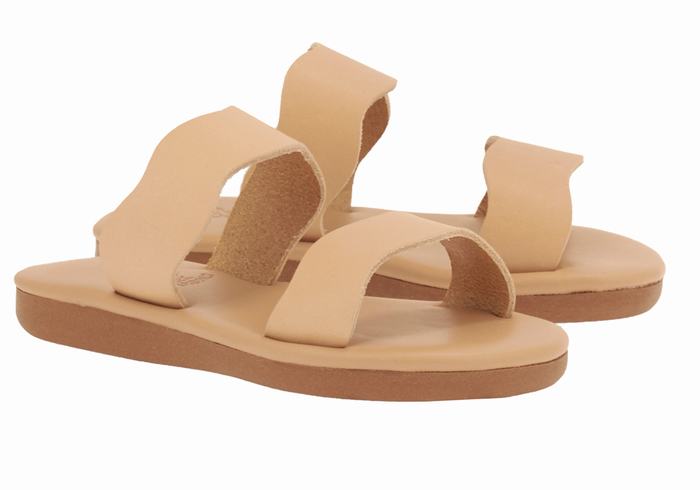 Ancient Greek Sandals Little Kastos Soft Kids' Slide Sandals Beige | RHE9652FT