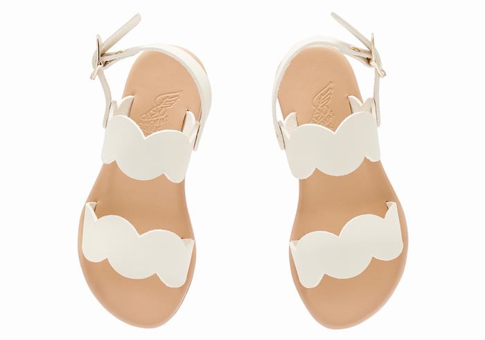 Ancient Greek Sandals Little Koxili Soft Kids' Flat Sandals White | AKQ7073XA