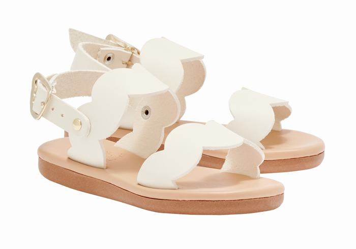 Ancient Greek Sandals Little Koxili Soft Kids' Flat Sandals White | AKQ7073XA