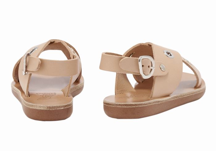 Ancient Greek Sandals Little Maria Eyelets Soft Kids' Casual Sandals Beige | QYV1332NY