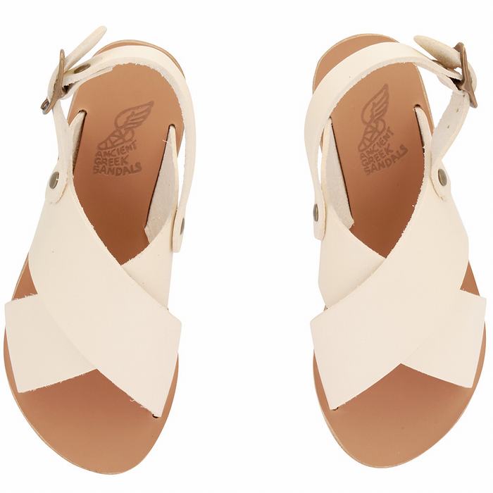 Ancient Greek Sandals Little Maria Soft Kids' Casual Sandals White | GXP9753AQ