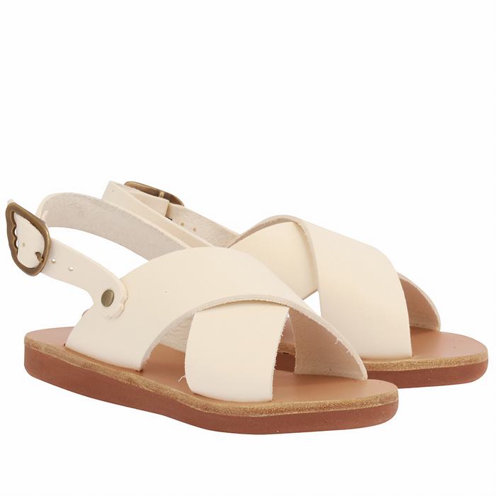 Ancient Greek Sandals Little Maria Soft Kids' Casual Sandals White | GXP9753AQ