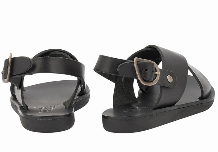 Ancient Greek Sandals Little Maria Soft Kids' Casual Sandals Black | QTI10049VV