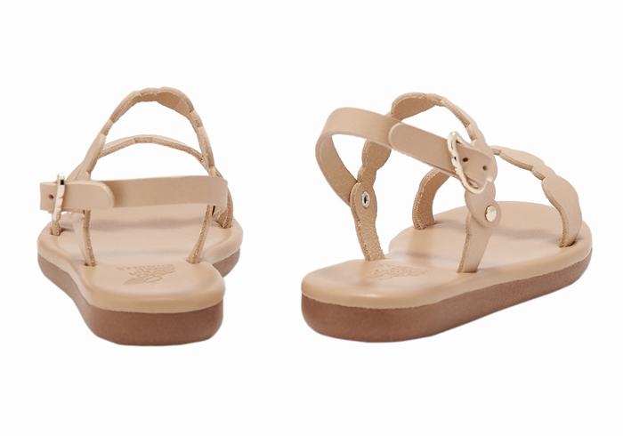 Ancient Greek Sandals Little Orion Soft Kids' Flat Sandals Beige | IMN4779VN