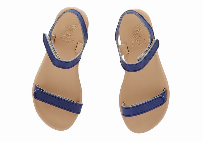 Ancient Greek Sandals Little Poros Soft Kids' Casual Sandals Dark Blue | XZT2614FN