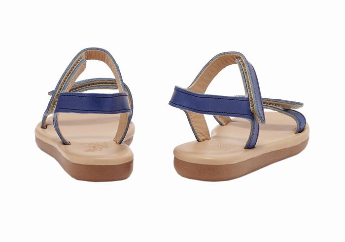 Ancient Greek Sandals Little Poros Soft Kids' Casual Sandals Dark Blue | XZT2614FN