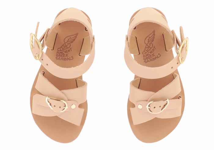 Ancient Greek Sandals Little Vasso Soft Kids' Casual Sandals Beige | ZOT8414PW