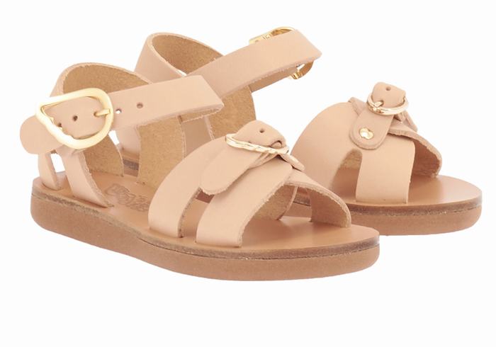 Ancient Greek Sandals Little Vasso Soft Kids' Casual Sandals Beige | ZOT8414PW