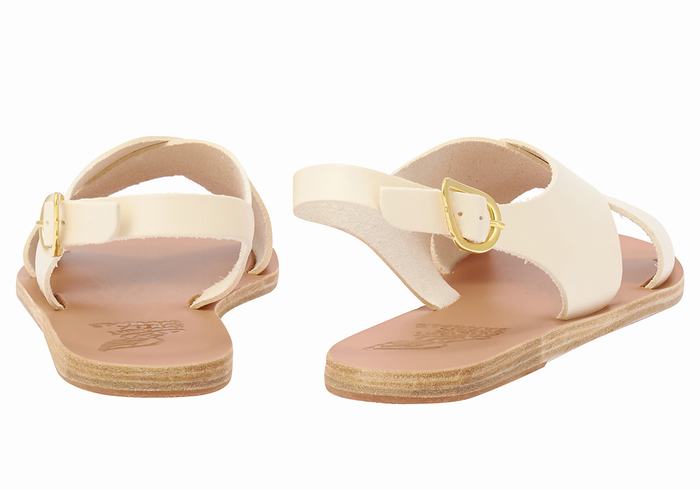 Ancient Greek Sandals Maria Leather Women Casual Sandals White | IIR8187JG