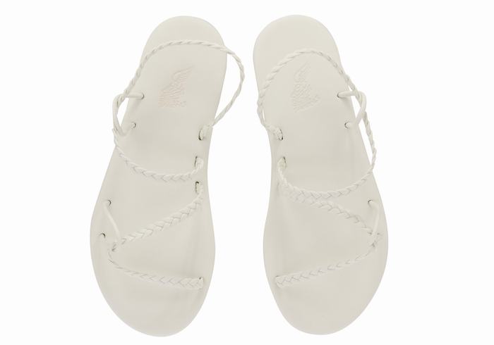 Ancient Greek Sandals Maya Women Braided Sandals White | EZS220VM