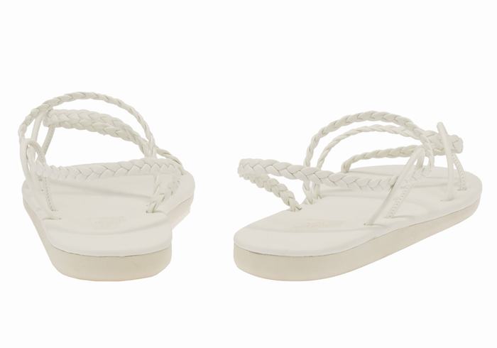 Ancient Greek Sandals Maya Women Braided Sandals White | EZS220VM