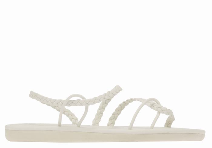 Ancient Greek Sandals Maya Women Braided Sandals White | EZS220VM