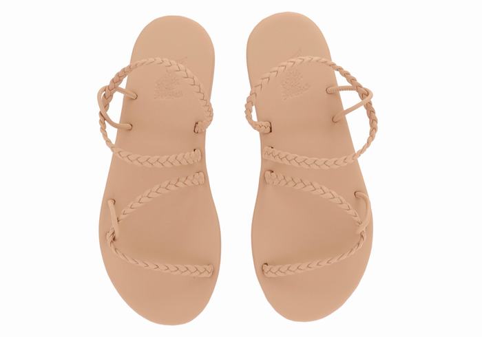 Ancient Greek Sandals Maya Women Braided Sandals Beige | NHA7216CY