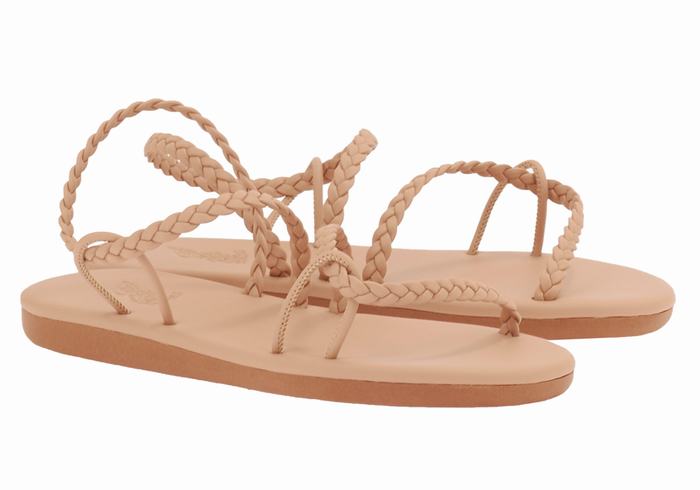 Ancient Greek Sandals Maya Women Braided Sandals Beige | NHA7216CY