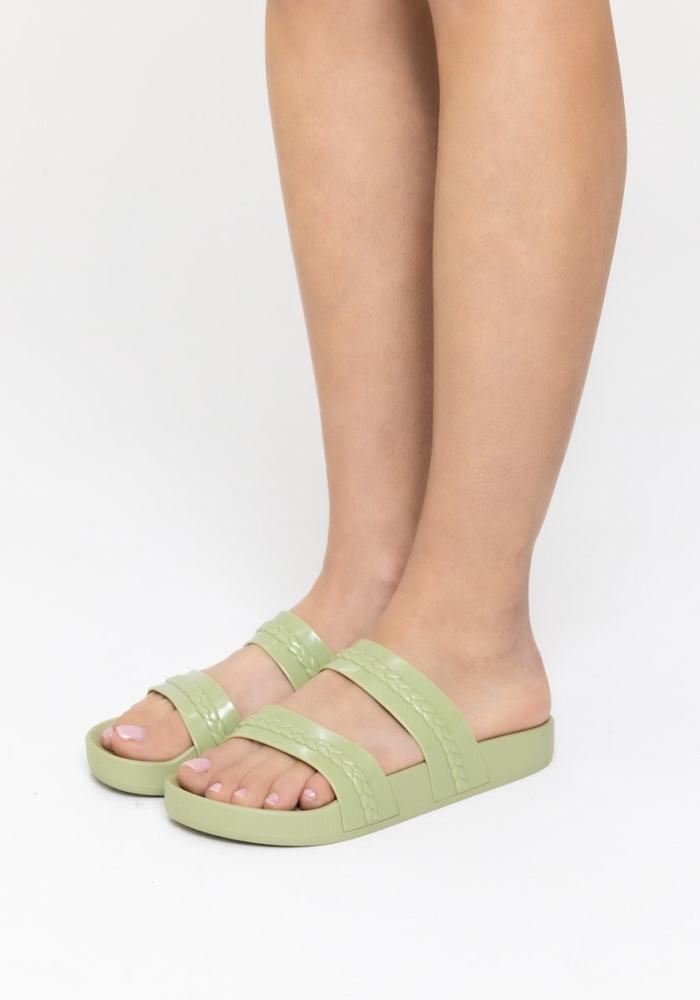 Ancient Greek Sandals Meli Women Slide Sandals Green | MTT6072PJ