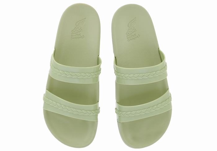 Ancient Greek Sandals Meli Women Slide Sandals Green | MTT6072PJ