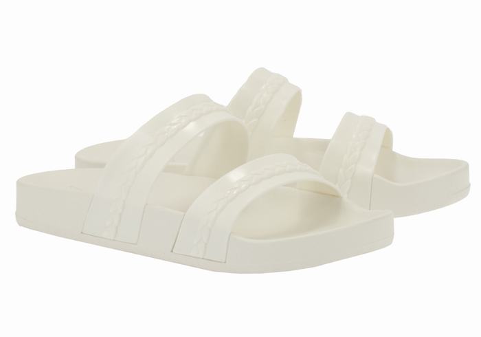 Ancient Greek Sandals Meli Women Slide Sandals White | YUU5892NW