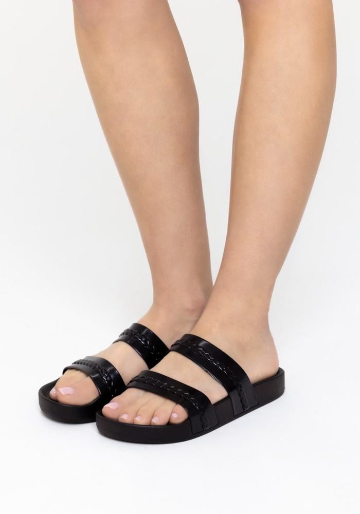 Ancient Greek Sandals Meli Women Slide Sandals Black | VSU5567YF