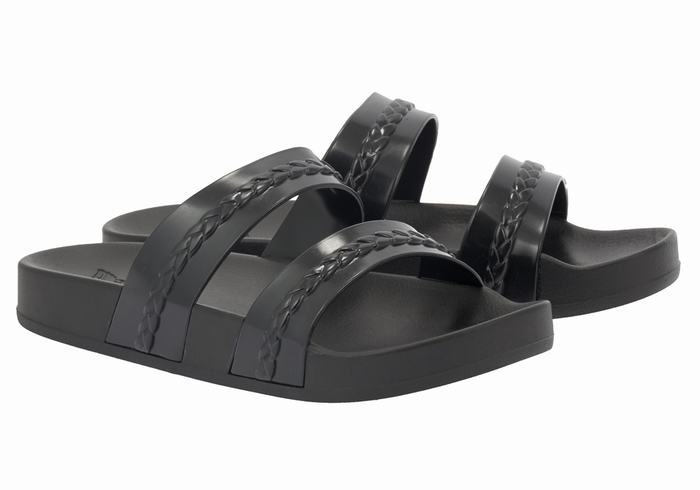 Ancient Greek Sandals Meli Women Slide Sandals Black | VSU5567YF