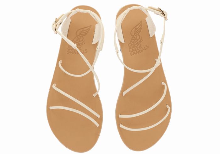 Ancient Greek Sandals Meloivia Women Ankle Strap Sandals White | AMA7527IB