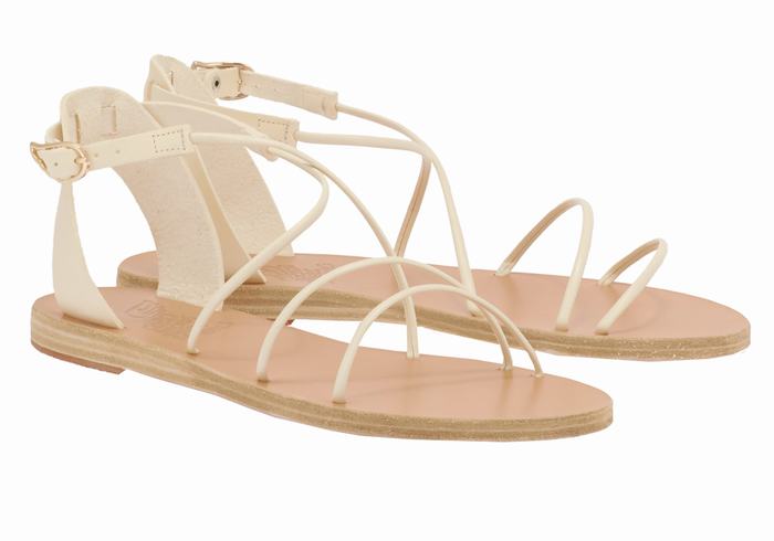 Ancient Greek Sandals Meloivia Women Ankle Strap Sandals White | AMA7527IB